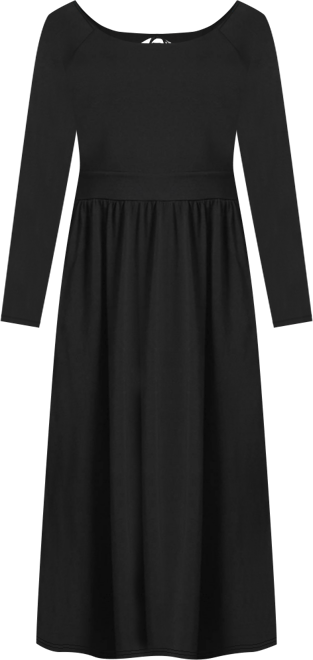 Women's Cotton Modal Off Shoulder Midi Dress