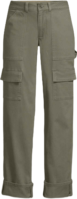 Women's Chino Mid Rise Straight Leg Cargo Ankle Pants