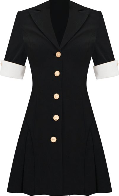 Women's Ilitha Black Woven Crepe Pleated A-Line Mini Dress