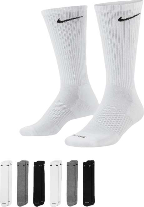 Unisex Everyday Plus Cushioned Training 6-Pairs Crew Socks