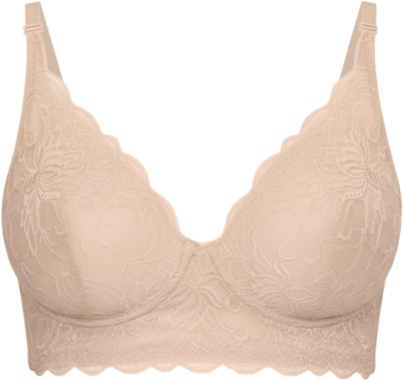 Women's Pure Comfort Lace & Mesh Longline Wireless Bralette DM1188