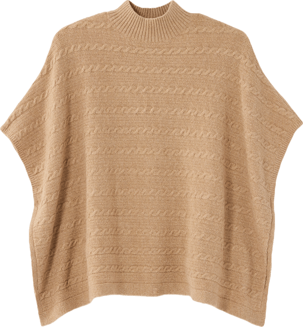 Cable-Textured Poncho JJill