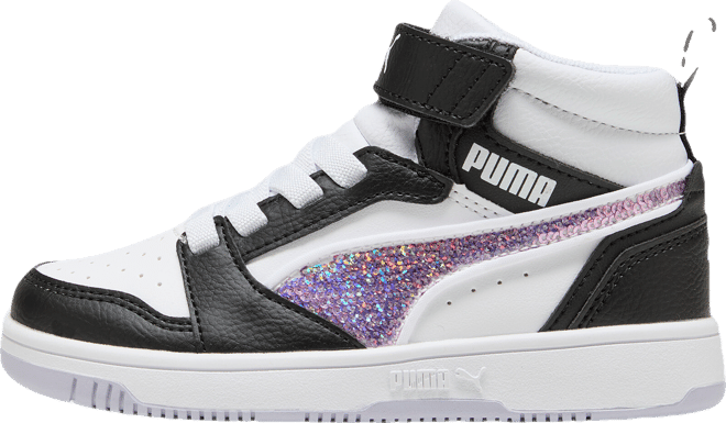 PUMA Rebound V6 Sequins Little Kids' Mid-Top Easy On Sneakers