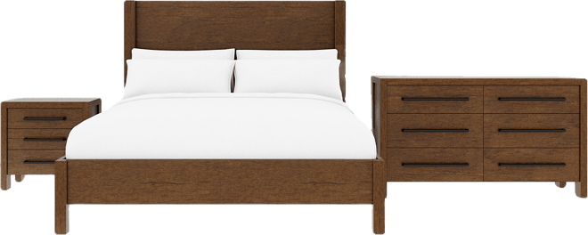 Davie 3-Pc. King Set (Panel Bed, Dresser & 3-Drawer Nightstand)