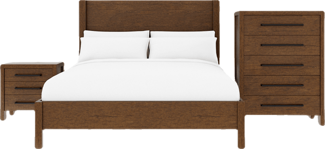 Davie 3-Pc. King Set (Panel Bed, Chest & 3-Drawer Nightstand)