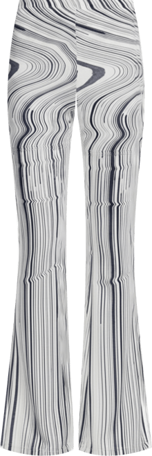 Women's Elastic pants with distorted stripes