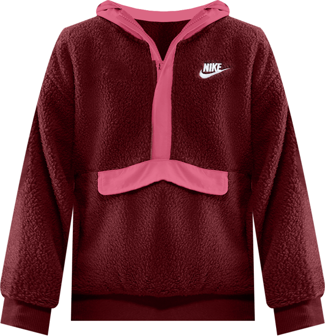 Nike Sportswear Club Fleece Sudadera con gorro y cierre de 1/4 holgada para niños talla grande