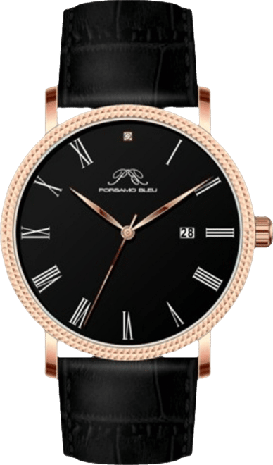 Men's Veritas 1 Genuine Leather Band Watch 1361HVEL