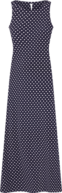 Women's Polka-Dot Keyhole Maxi Dress