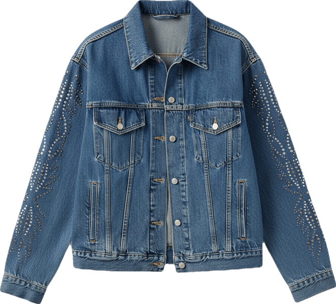 Plus Size 90s Trucker Long Sleeve Jacket