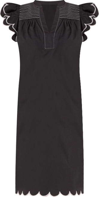 Women's Scallop Midi Dress