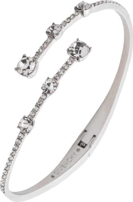 Crystal Stone Gold-Tone Bangle Bracelet