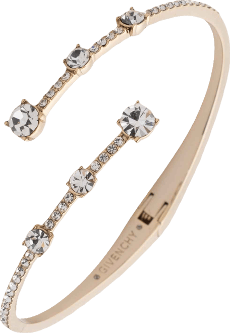 Crystal Stone Gold-Tone Bangle Bracelet