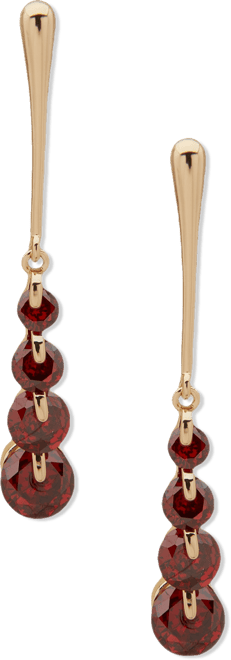 Cubic Zirconia Dynamic Gold-Tone Linear Earrings