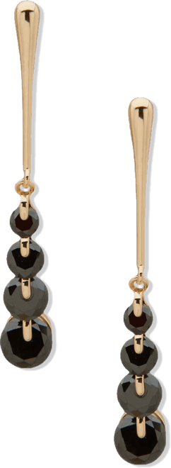 Cubic Zirconia Dynamic Gold-Tone Linear Earrings