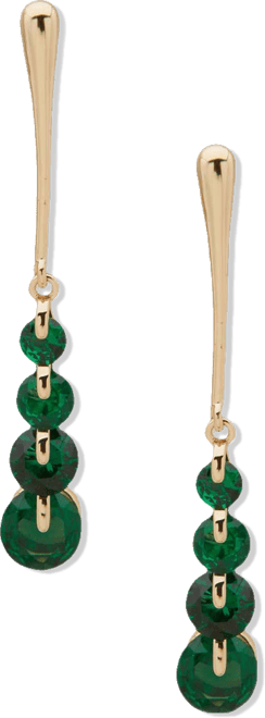 Cubic Zirconia Dynamic Gold-Tone Linear Earrings