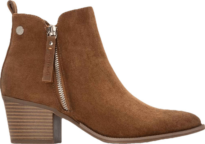 Women's Block Heel Suede Ankle Booties Refresh Collection By 