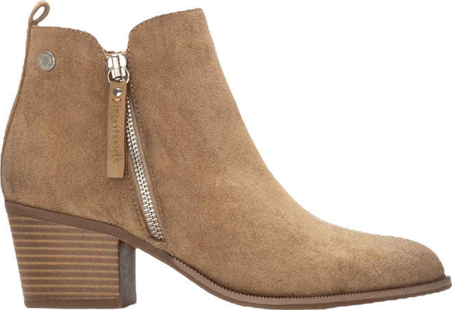 Women's Block Heel Suede Ankle Booties Refresh Collection By 