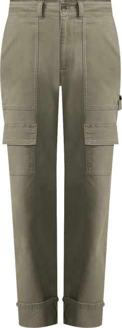 Women's Chino Mid Rise Straight Leg Cargo Ankle Pants