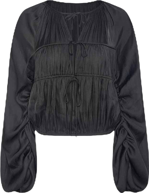 Women's Cocoon Sleeve Front Tie Top