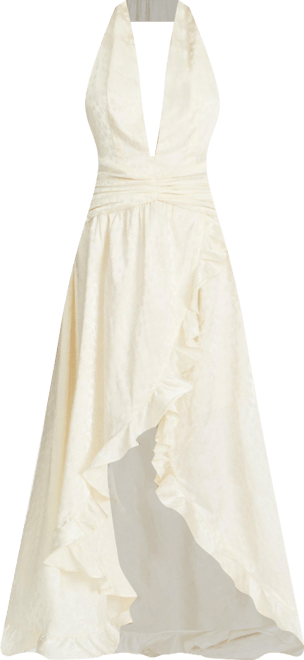 Women's Nalani Floral Ivory Ruffled Halter Maxi Dress