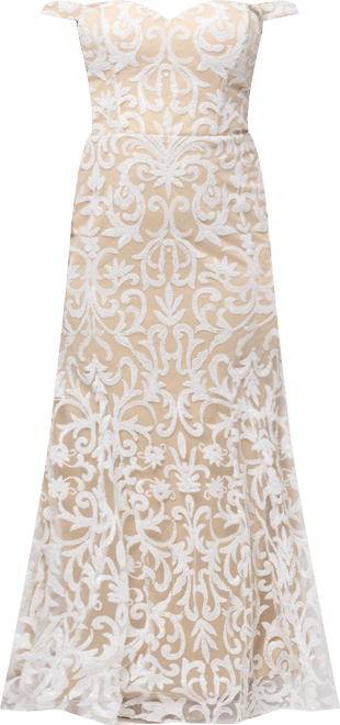 Women's Ivory Sequin Mermaid Dress