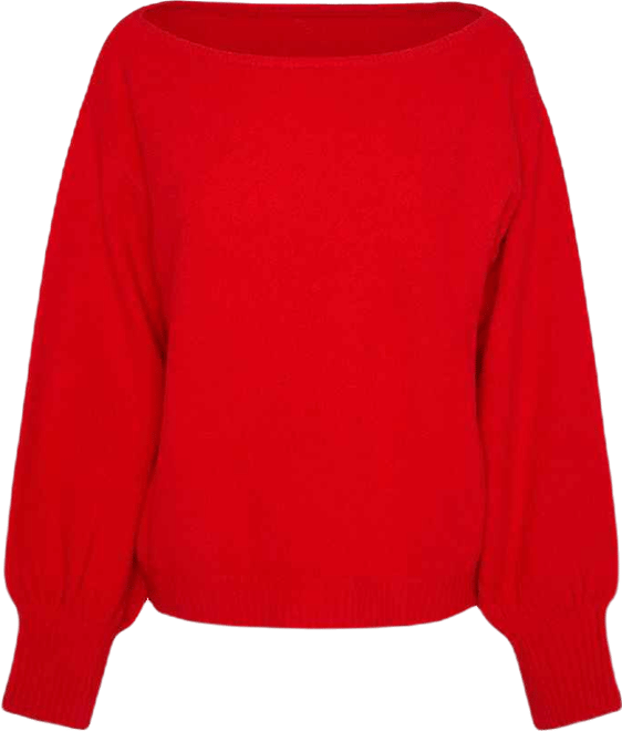 Women's Off The Shoulder Balloon Sleeve Sweater