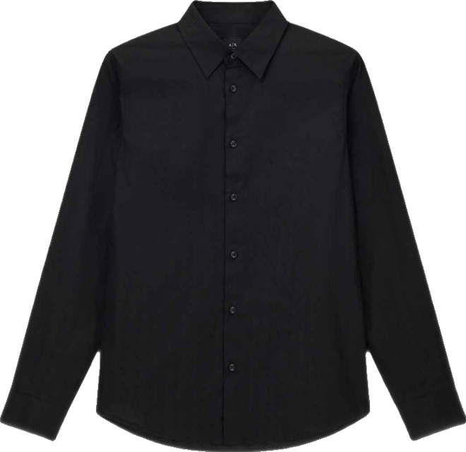 Men's Regular-Fit Cotton Jacquard Allover Logo Shirt