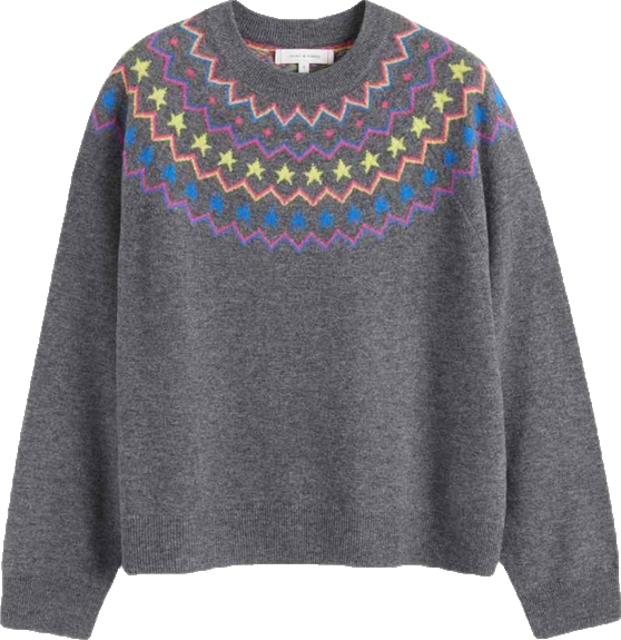 Women's Wool Cashmere Star Yoke Sweater