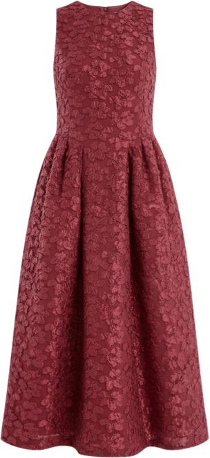 knee length dresses for ladies Jacquard midi dress ROTATE Beige