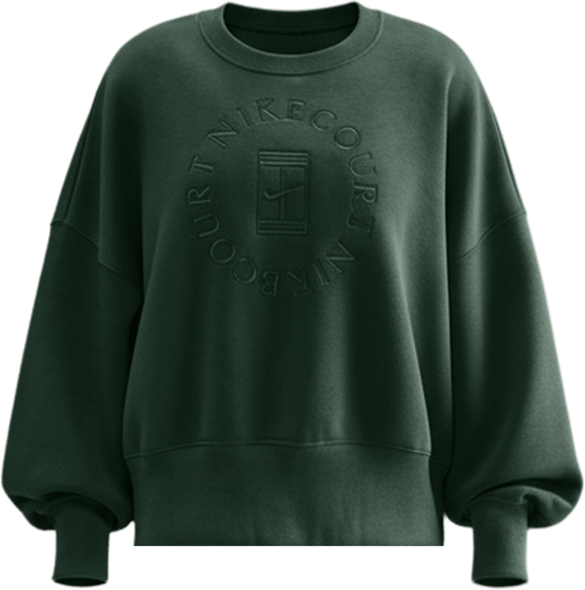 NikeCourt Heritage Phoenix Fleece Sudadera de cuello redondo sin cierre extra oversized para mujer