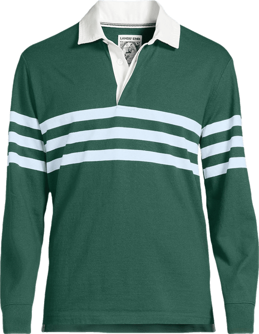 Men's Long Sleeve Stripe Rugby Shirt