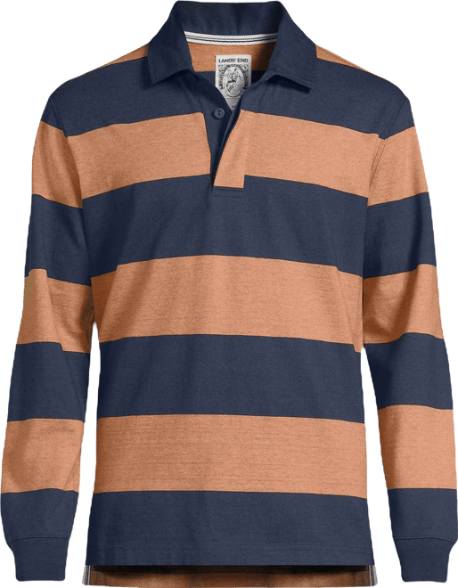 Lands' End Men's Long Sleeve Stripe Rugby Shirt - Macy's