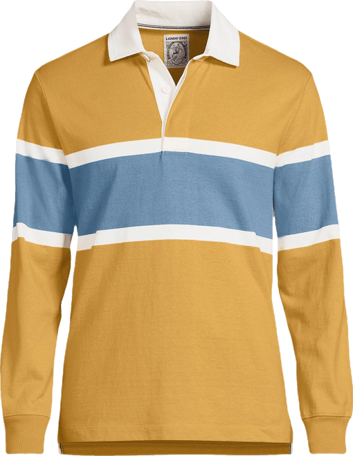Men's Long Sleeve Stripe Rugby Shirt