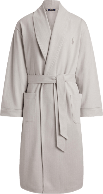 Men's Jacquard-Knit Herringbone Robe