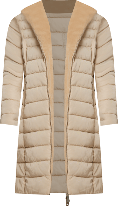 Women's Faux-Fur-Lined Hooded Puffer Coat