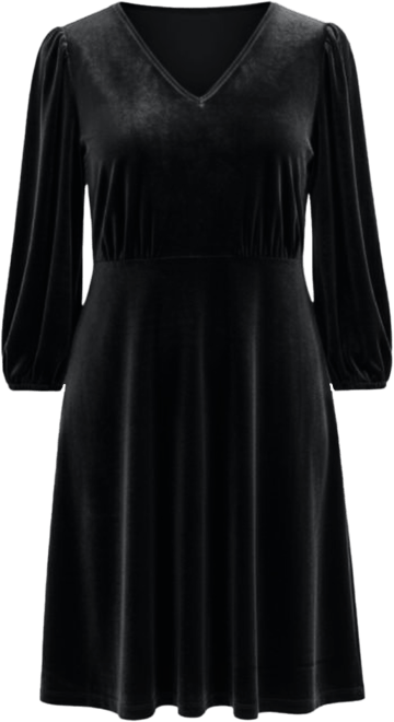 Women's V-Neck Long-Sleeve Velvet Dress, Macy's Exclusive