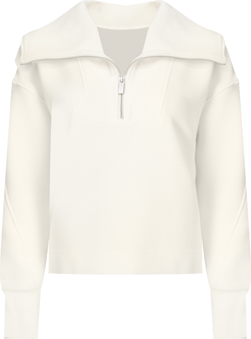 Women's Peaceful Rib Half Zip Cropped Oversized Sweatshirt