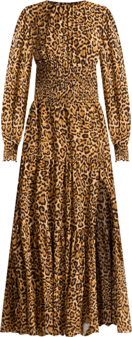 Women's Long Sleeve Smocked Maxi Dress