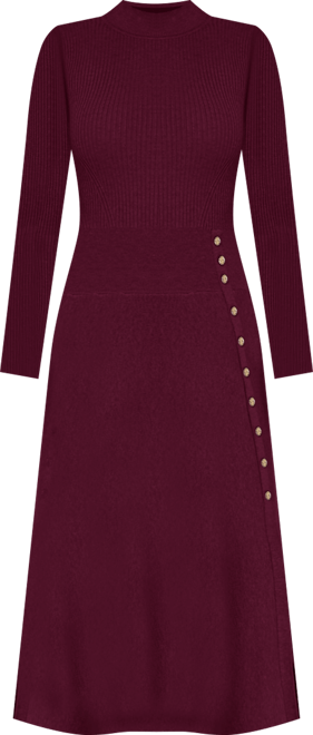 Women's Long Sleeve Fit & Flare Sweater Dress