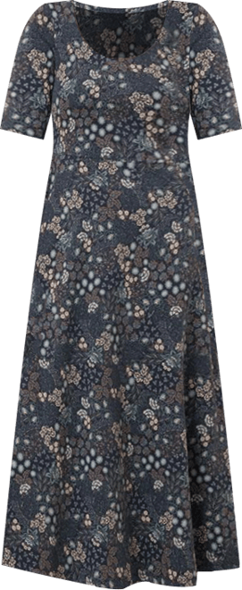 Women's Organic Cotton Fit & Flare Scoop Midi Dress