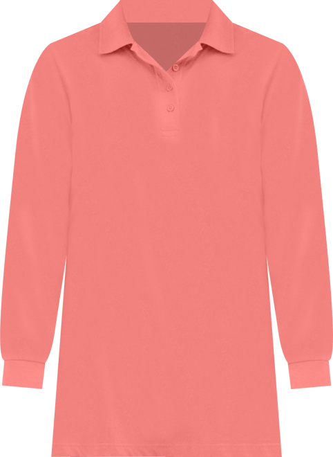 Plus Size Long-Sleeve Polo Shirt
