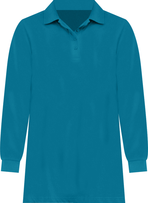 Plus Size Long-Sleeve Polo Shirt