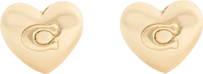 Gold Plated Heart Stud Earrings