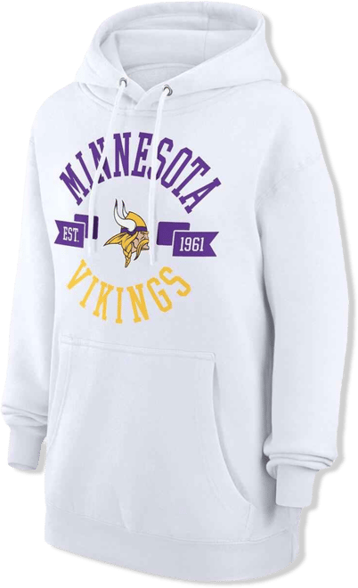 Women's White Minnesota Vikings City Graphic Team Fleece Pullover Hoodie