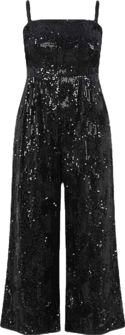 Plus Size Glimmer Sequin Strapless Jumpsuit