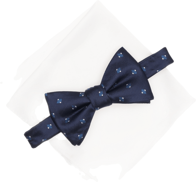 Men's Mini-Pattern Bow Tie & Solid Pocket Square Set, Exclusively at Macy's