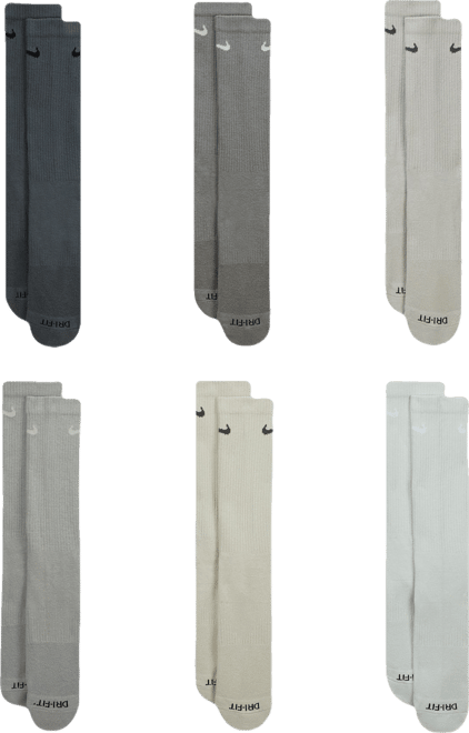 Unisex Everyday Plus Cushioned Training 6-Pairs Crew Socks