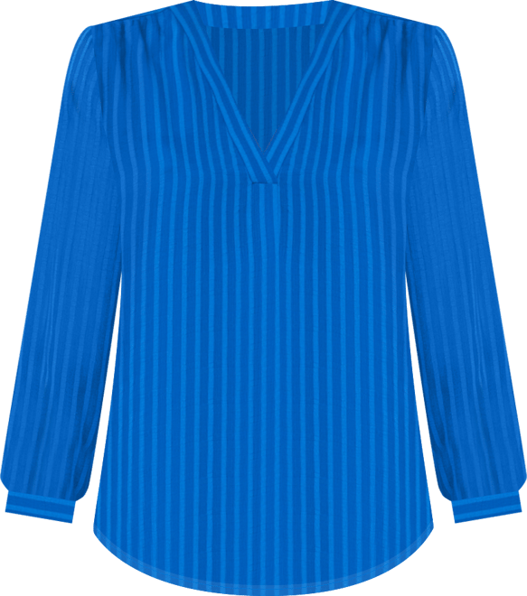 Women's Striped V-Neck 3/4-Sleeve Top