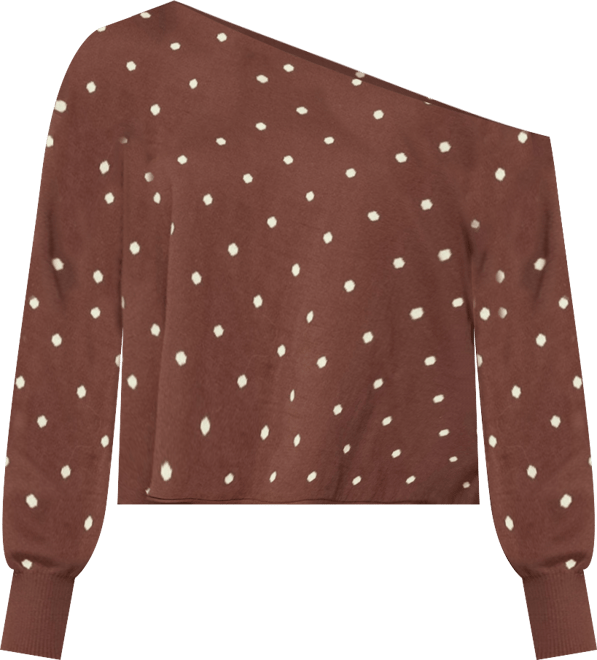 Women's Oversized Off Shoulder Polka Dot Sweater